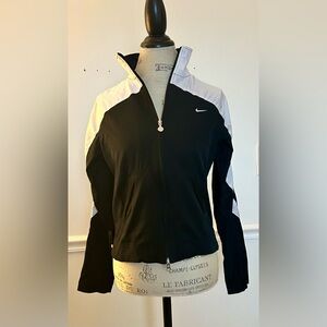 Nike Black and White Bomber-Style Track Jacket